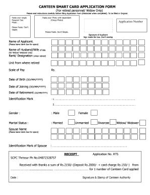 how to fill canteen smart card application form|canteen smart card application form.